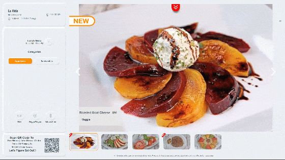 360 videoclip view of menu